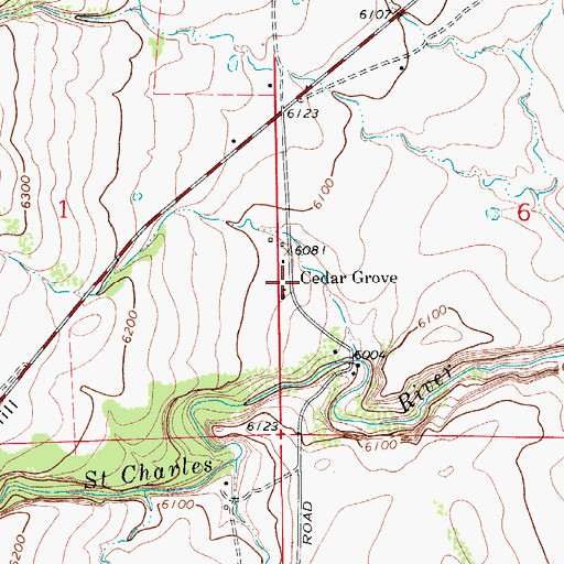 Topographic Map of Cedar Grove, CO
