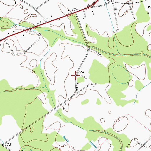 Topographic Map of Lamar Division, SC