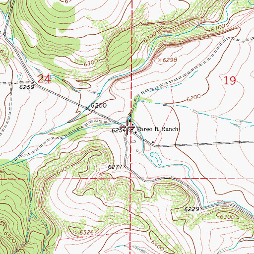 Topographic Map of Three R Ranch, CO