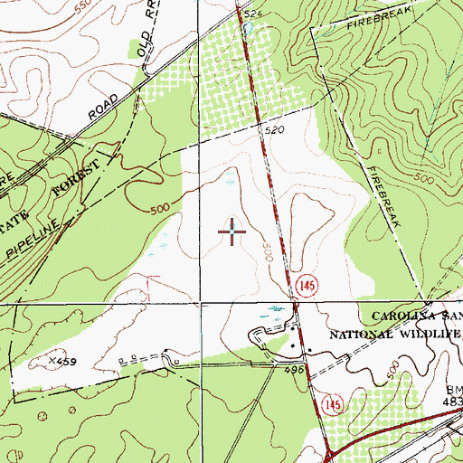 Topographic Map of McBee Division, SC