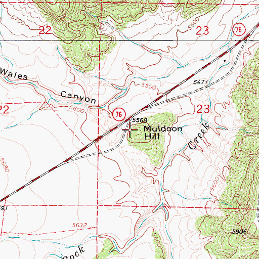 Topographic Map of Muldoon Hill, CO