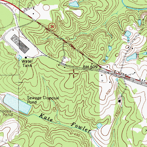 Topographic Map of Ninety Six Division, SC