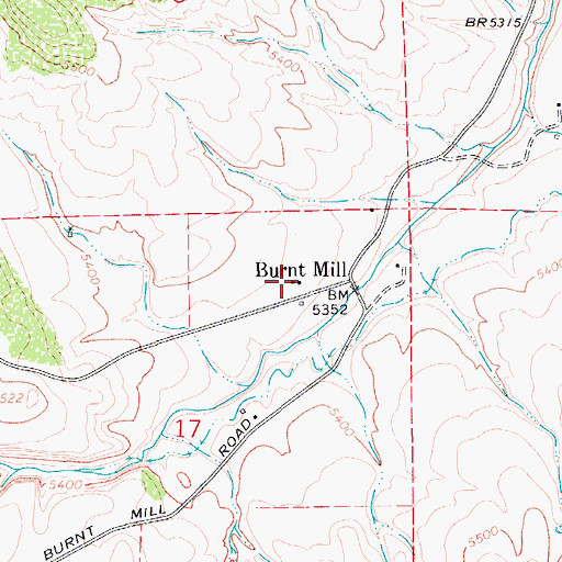 Topographic Map of Burnt Mill, CO
