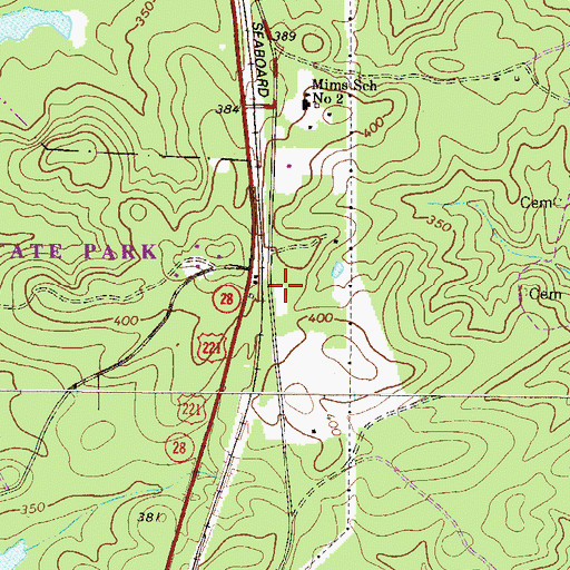 Topographic Map of Parksville Division, SC