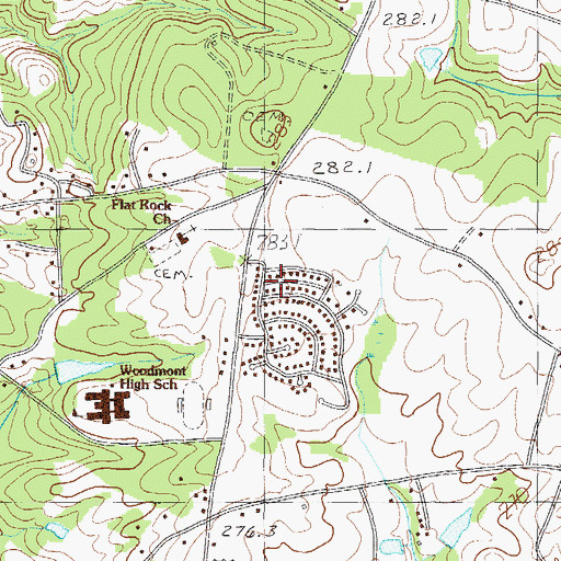 Topographic Map of Piedmont Division, SC