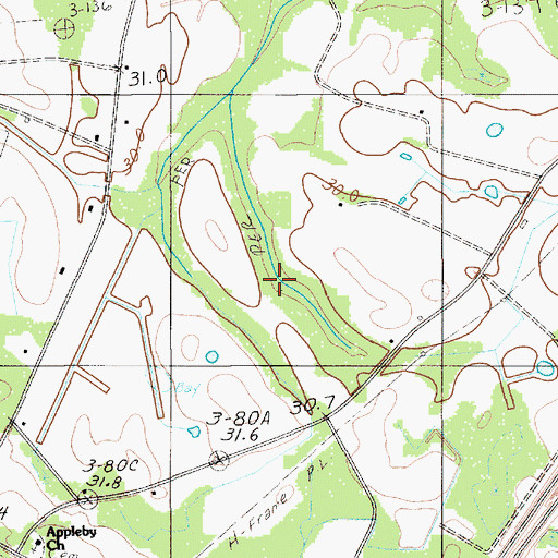 Topographic Map of Reevesville Division, SC