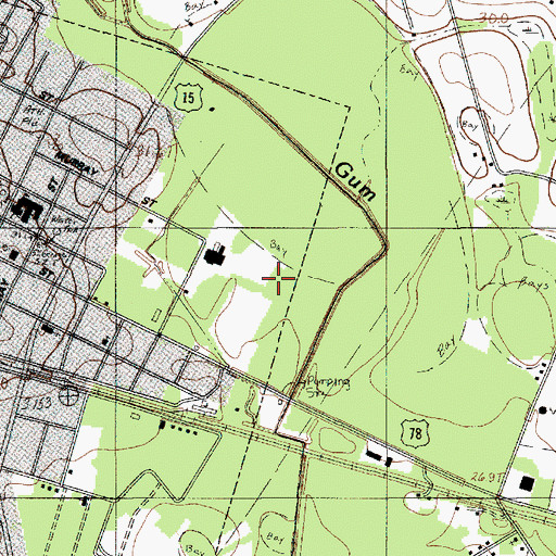 Topographic Map of Saint George Division, SC