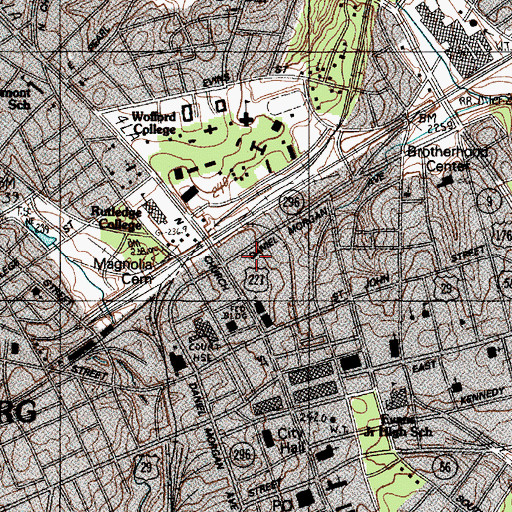 Topographic Map of Spartanburg Division, SC