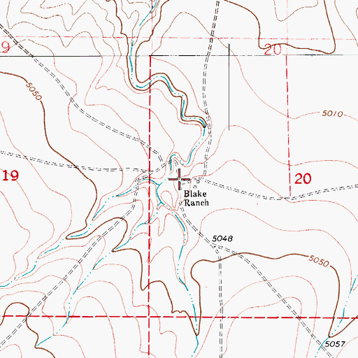 Topographic Map of Blake Ranch, CO