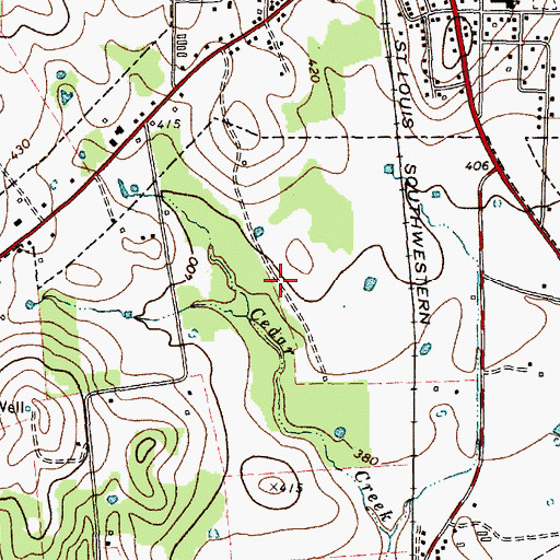 Topographic Map of Alto Division, TX
