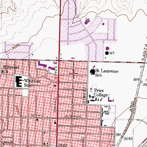 Topographic Map of Amarillo Division, TX