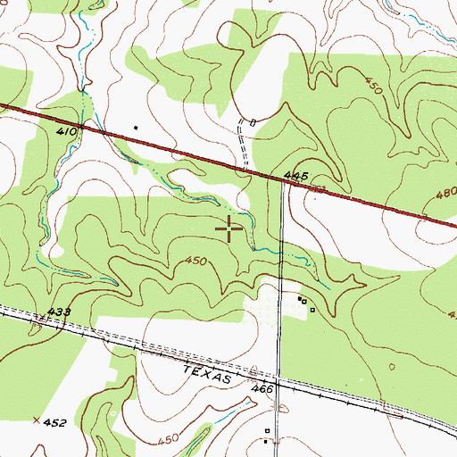 Topographic Map of Annona-Avery Division, TX