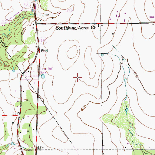 Topographic Map of Arlington Division, TX