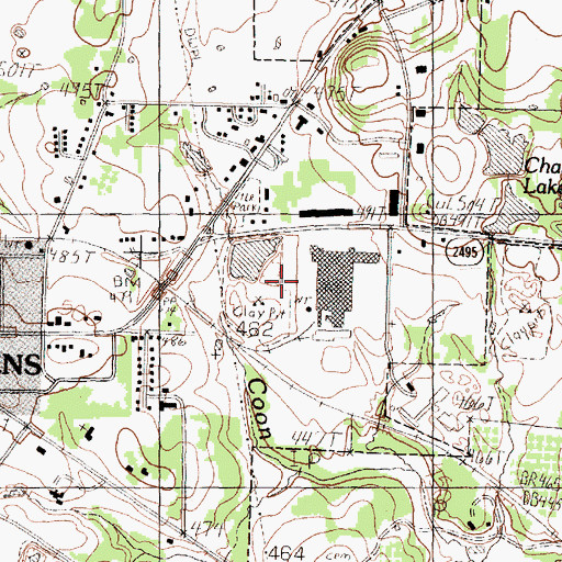 Topographic Map of Athens Division, TX