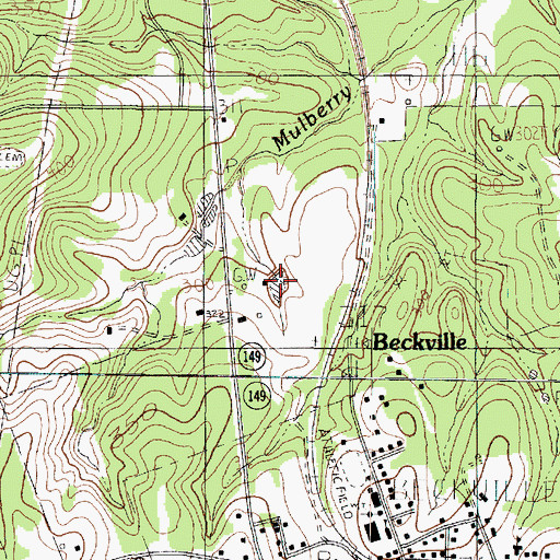 Topographic Map of Beckville Division, TX