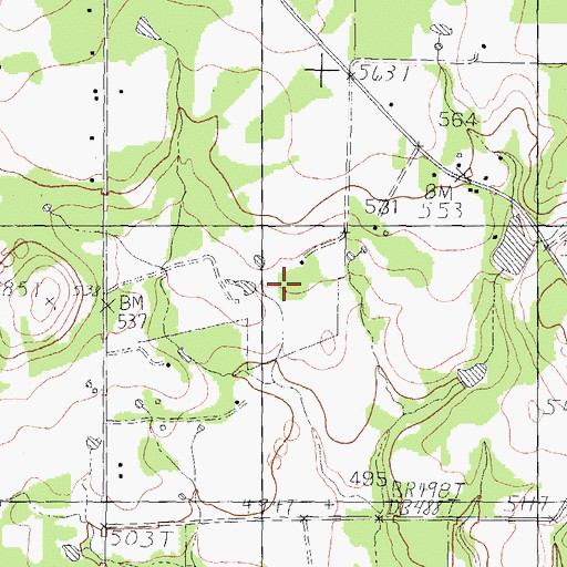 Topographic Map of Ben Wheeler-Edom Division, TX