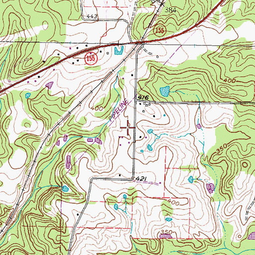 Topographic Map of Big Sandy Division, TX