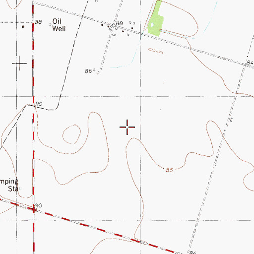 Topographic Map of Bishop Division, TX