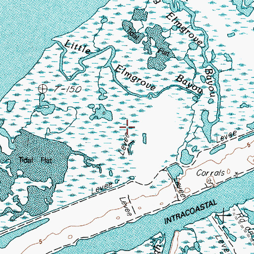 Topographic Map of Bolivar Peninsula Division, TX