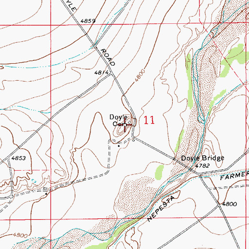 Topographic Map of Doyle Cemetery, CO