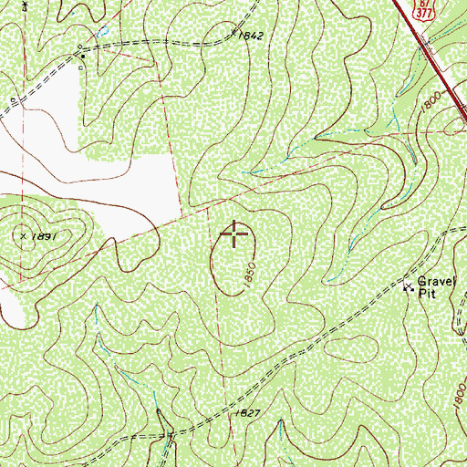 Topographic Map of Brady Division, TX