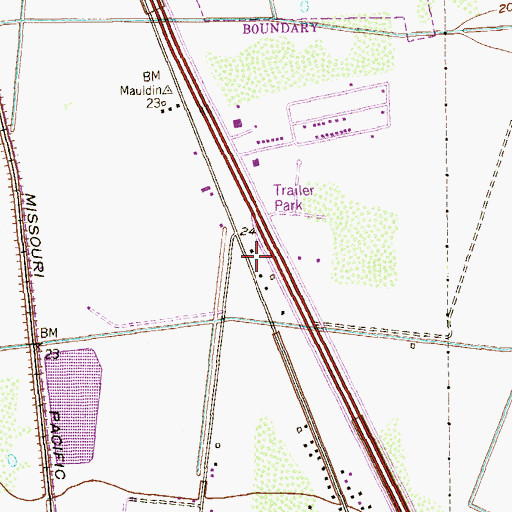 Topographic Map of Brownsville Division, TX