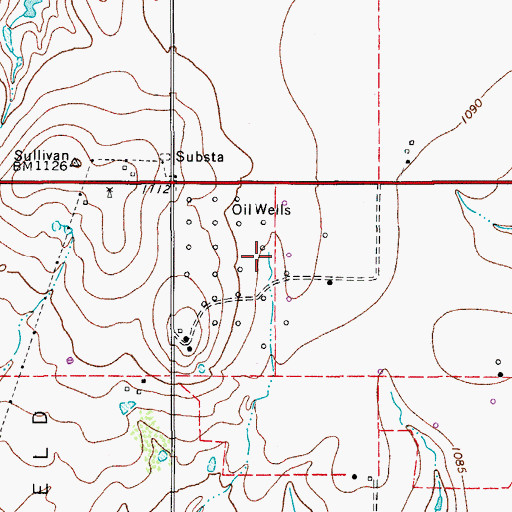 Topographic Map of Burkburnett Division, TX