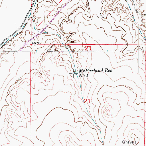 Topographic Map of McFarland Reservoir Number 1, CO