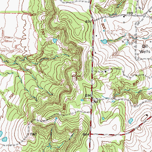 Topographic Map of Callisburg Division, TX