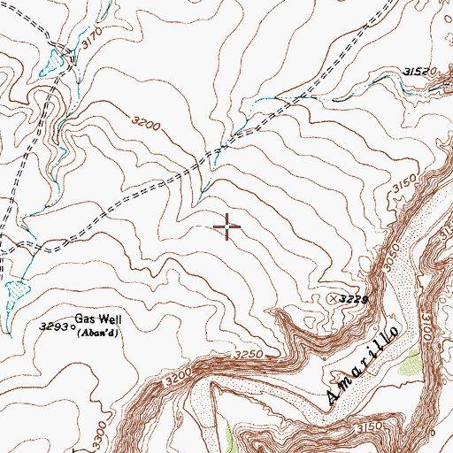 Topographic Map of Canadian River Breaks Division, TX