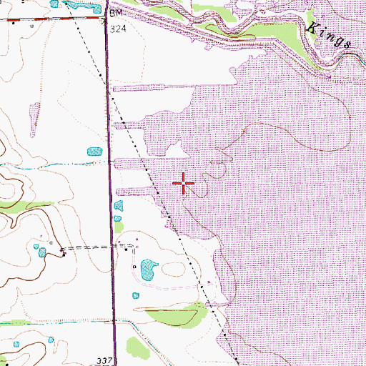 Topographic Map of Cedar Creek Lake Division, TX