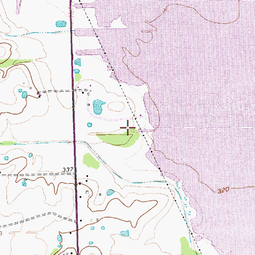 Topographic Map of Cedar Creek Lake Division, TX