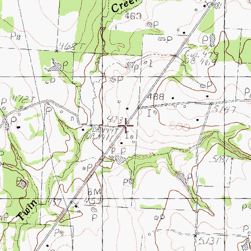 Topographic Map of Cedar Creek Lake Division, TX