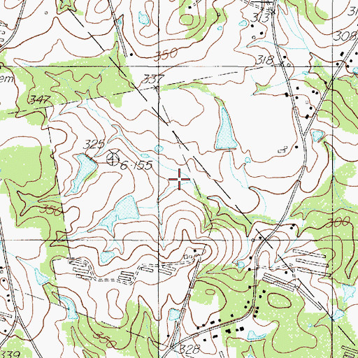 Topographic Map of Center Division, TX