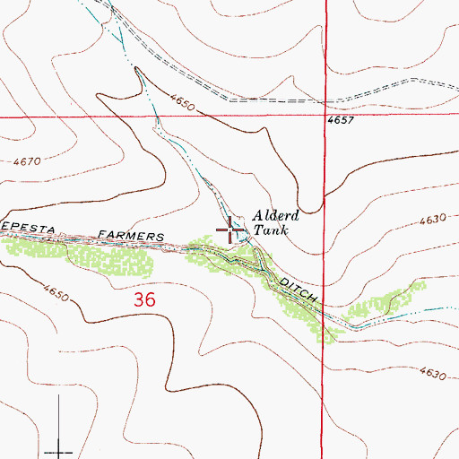 Topographic Map of Alderd Tank, CO