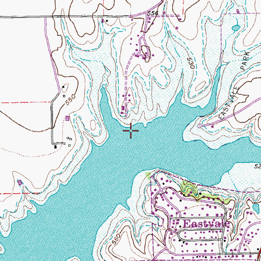 Topographic Map of The Colony Division, TX