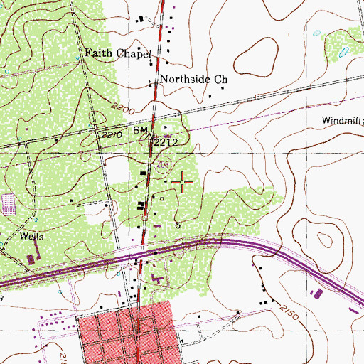 Topographic Map of Colorado City Division, TX