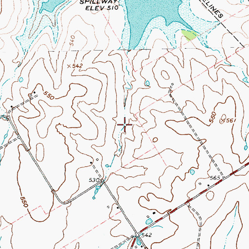 Topographic Map of Coolidge Division, TX