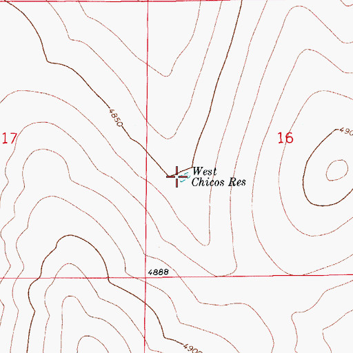Topographic Map of West Chicos Reservoir, CO