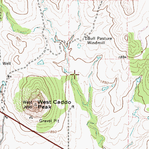 Topographic Map of Cross Plains Division, TX