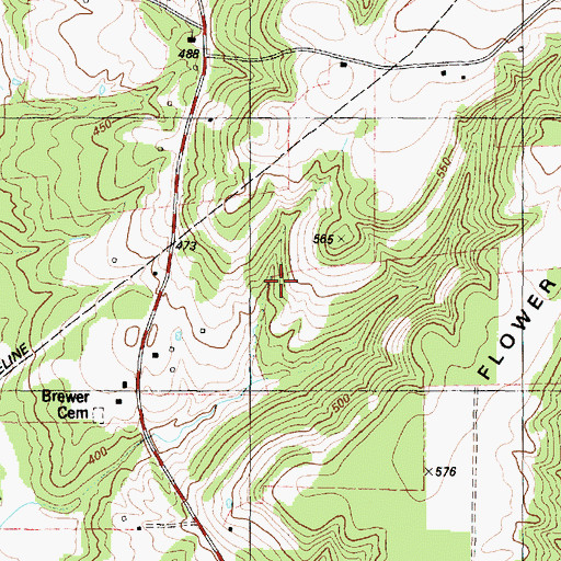 Topographic Map of Cushing-Douglass Division, TX