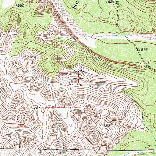 Topographic Map of Del Rio Northeast Division, TX