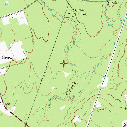 Topographic Map of Diboll Division, TX