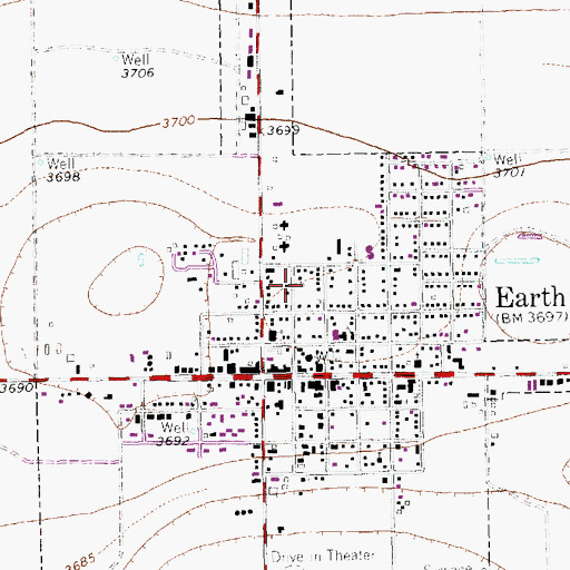 Topographic Map of Earth Division, TX