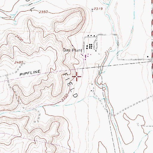 Topographic Map of East Crockett Division, TX