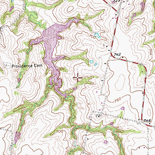 Topographic Map of East Grayson Division, TX
