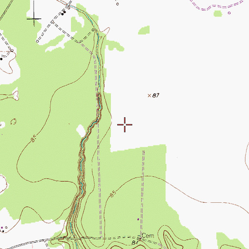 Topographic Map of Edna-Cordele Division, TX