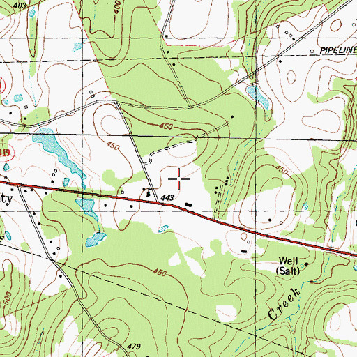 Topographic Map of Elkhart Division, TX