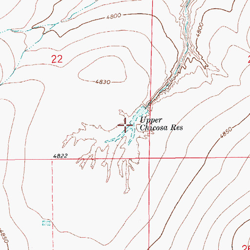 Topographic Map of Upper Chicosa Reservoir, CO