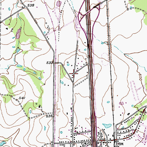Topographic Map of Elm Mott Division, TX